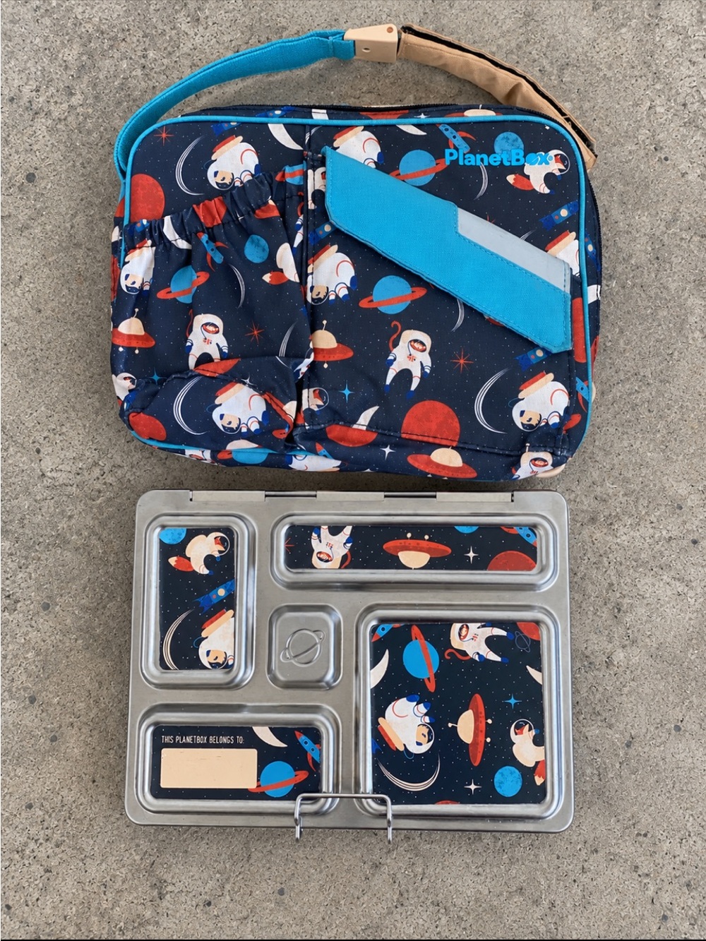 PlanetBox Rover Space Astronaut Stainless Steel Lunch Box + Carry Bag